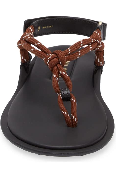 Miu Miu Riviere Cord & Leather Sandal (Women) 